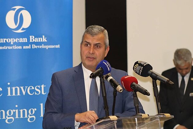 H.E. Dr. Saleh Al-Kharabsheh during the opening of the workshop on Hydrogen legistaltion.